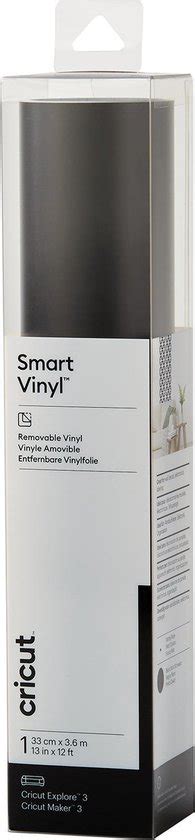Cricut Smart Vinyl Removable 33X366Cm 1 Sheet (Black); Works without a cutting mat – just load & go!; Durable, yet removes without residue; Recommended for indoor use; For Cricut Explore® 3 & Cricut Maker® 3